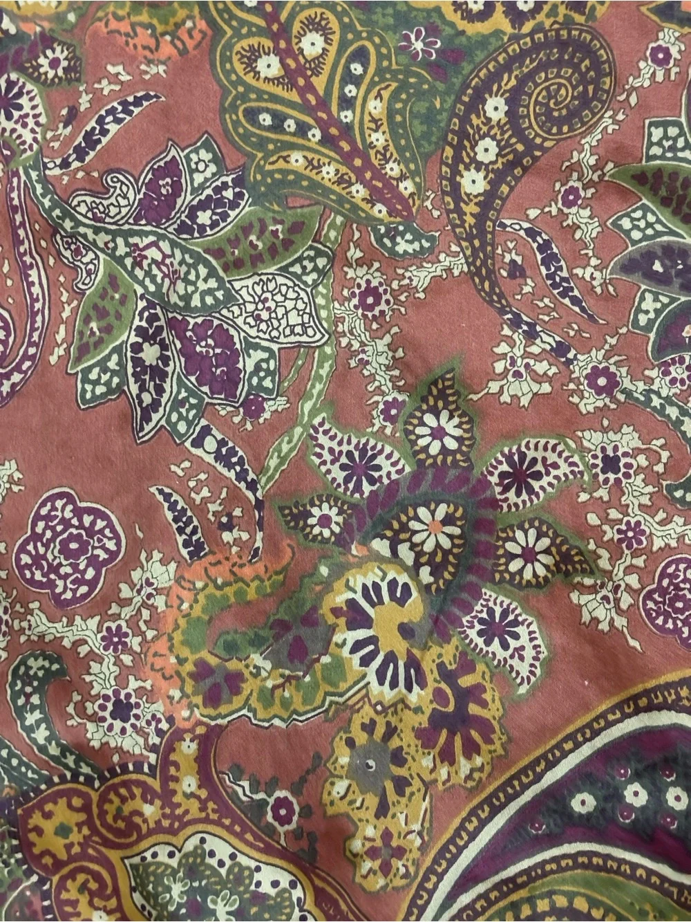 2 Chaps Ralph Lauren Chandler Paisley Pillow Shams King Rust Green Gold Floral